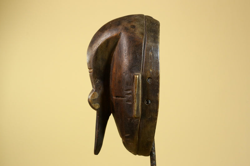 African Dan Mask Carved Wood Long Nose Tribal Art Côte d’Ivoire Decor-G5968