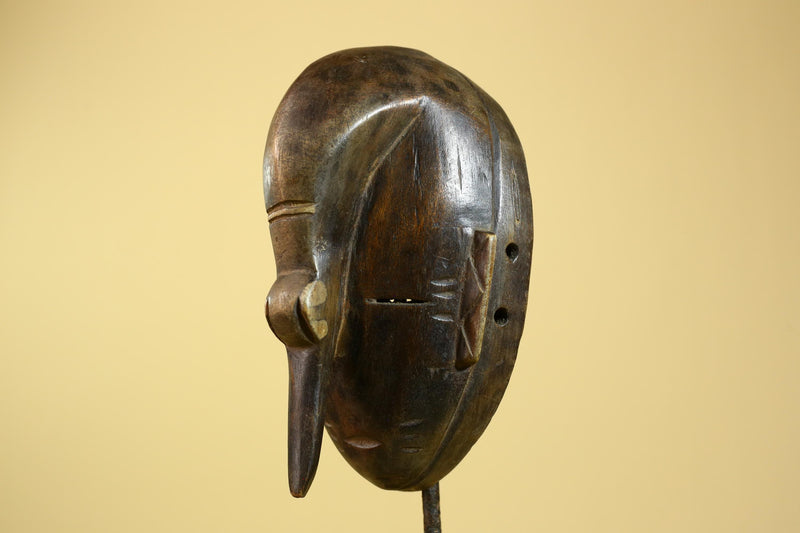 African Dan Mask Carved Wood Long Nose Tribal Art Côte d’Ivoire Decor-G5968