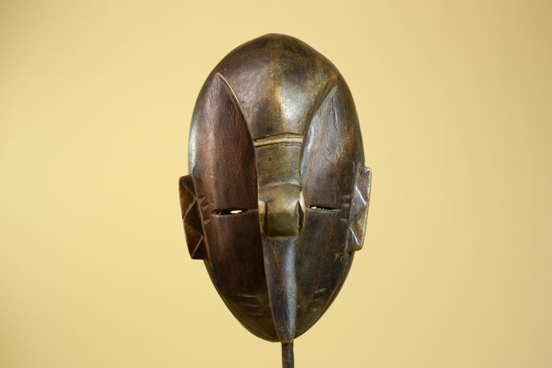 African Dan Mask Carved Wood Long Nose Tribal Art Côte d’Ivoire Decor-G5968