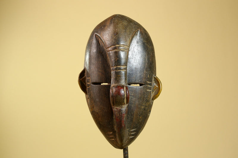 African Dan Mask Carved Wood Elongated Face Côte d’Ivoire Tribal Art Decor-G5969