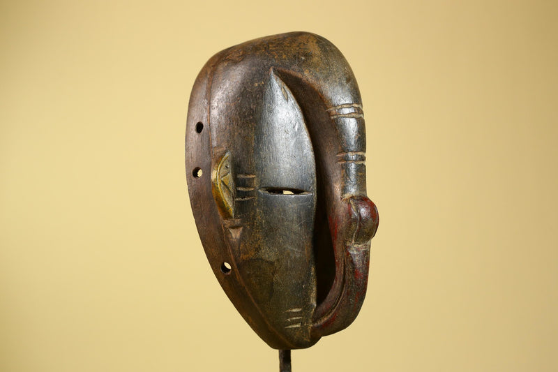 African Dan Mask Carved Wood Elongated Face Côte d’Ivoire Tribal Art Decor-G5969