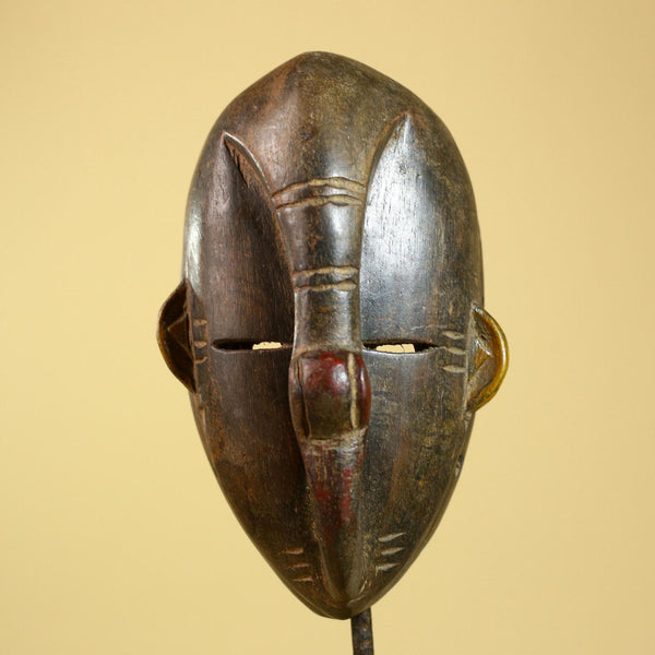 African Dan Mask Carved Wood Elongated Face Côte d’Ivoire Tribal Art Decor-G5969