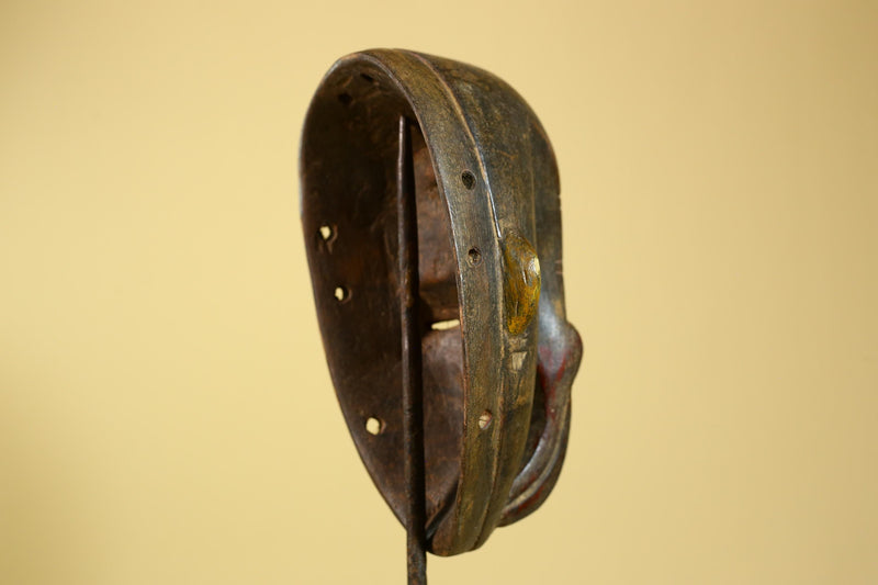 African Dan Mask Carved Wood Elongated Face Côte d’Ivoire Tribal Art Decor-G5969