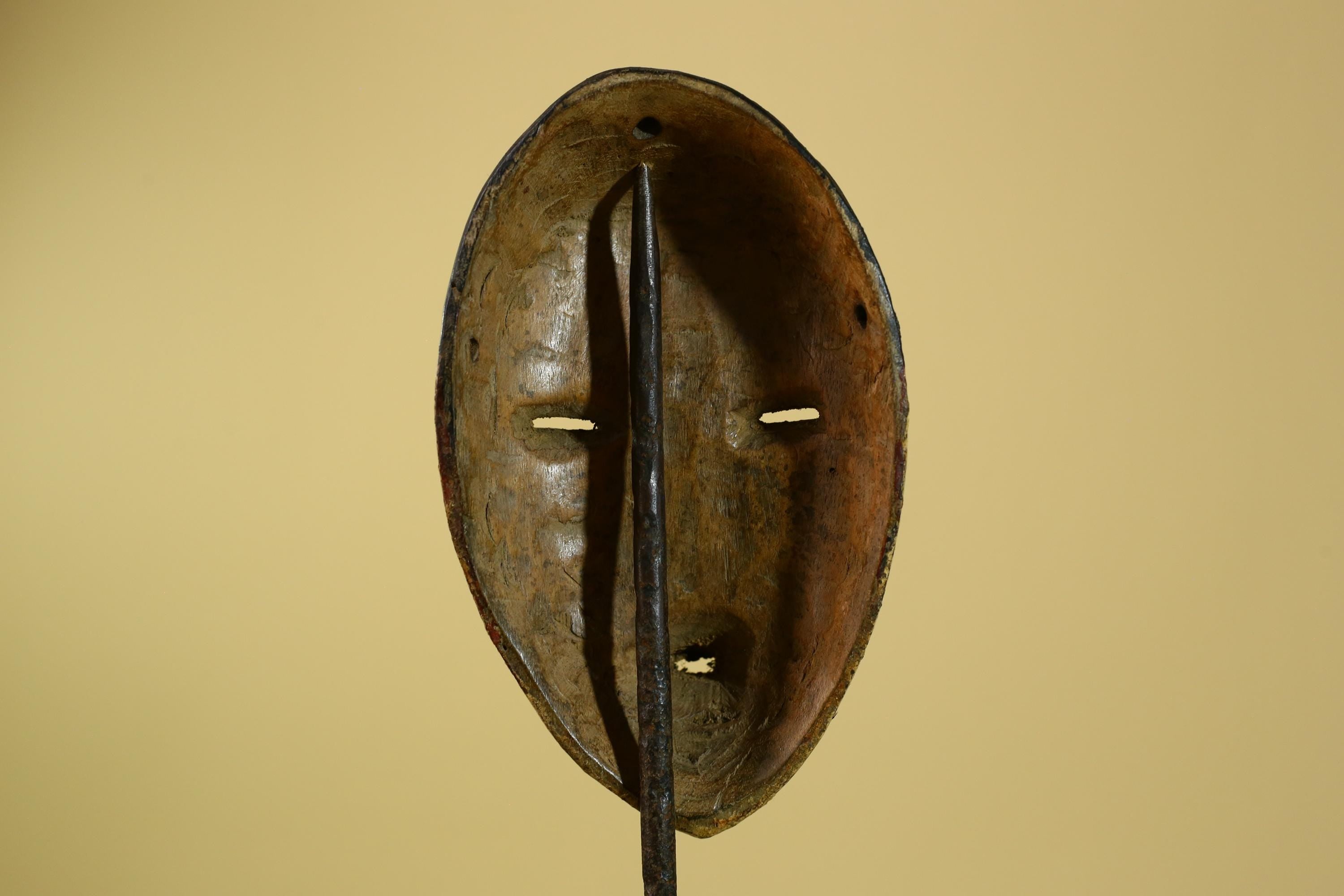 Dan African Mask Wood Carved Black White Face Tribal from Côte d’Ivoire-G5974