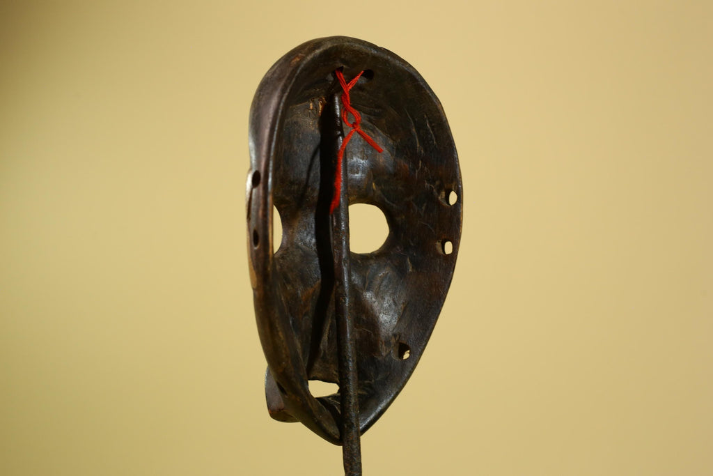 African Dan Mask Carved Wood Brown Black Face Côte d’Ivoire Tribal Decor-G5975