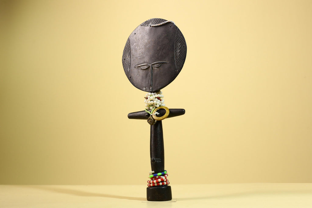 African Akuaba Figure Carved Wood Ghana Fertility Doll Tribal Art Decor-G5981