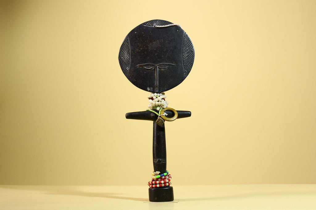 African Akuaba Figure Carved Wood Ghana Fertility Doll Tribal Art Decor-G5981