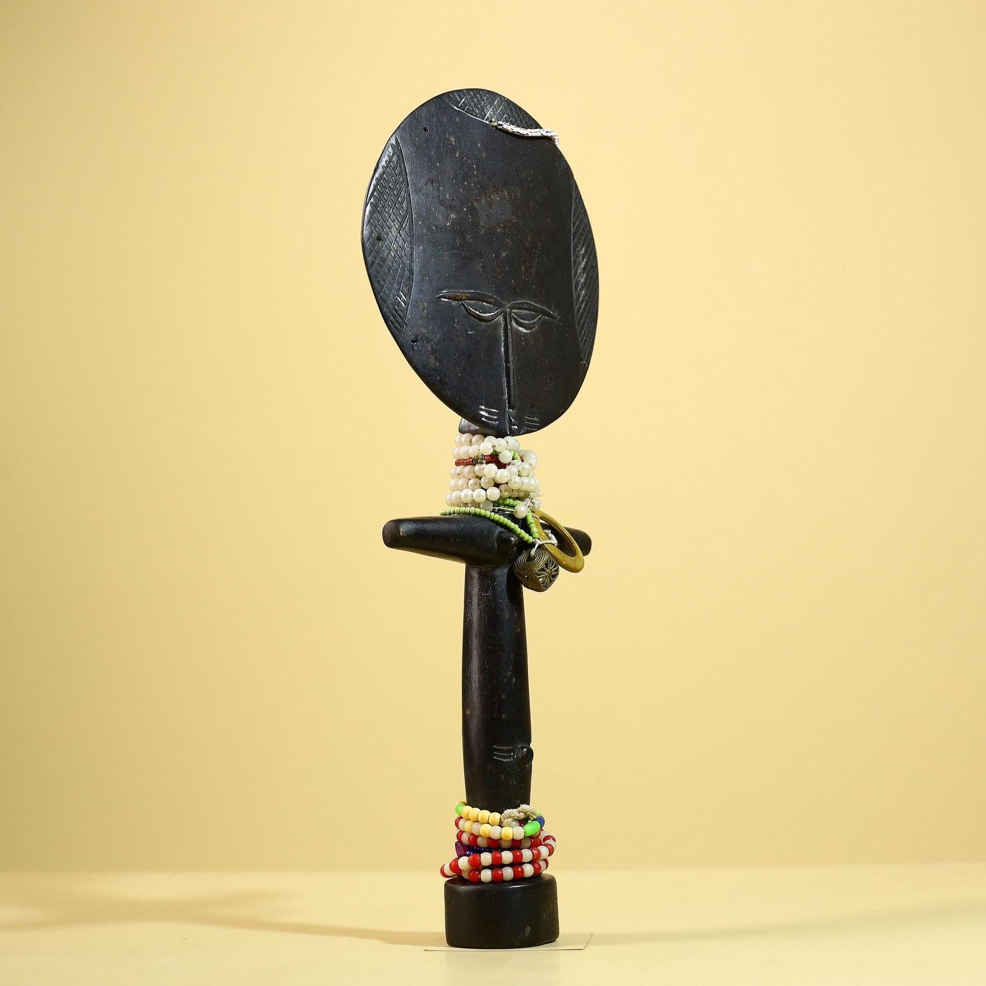 African Akuaba Figure Carved Wood Ghana Fertility Doll Tribal Art Decor-G5981