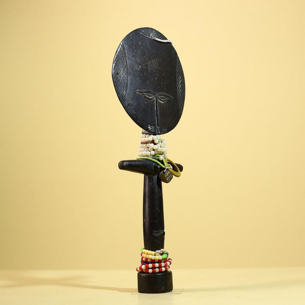 African Akuaba Figure Carved Wood Ghana Fertility Doll Tribal Art Decor-G5981