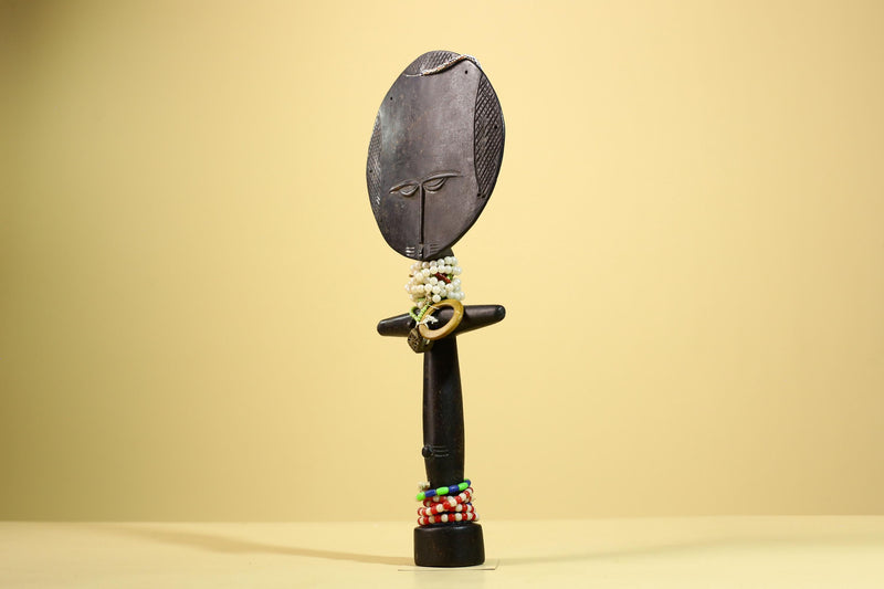 African Akuaba Figure Carved Wood Ghana Fertility Doll Tribal Art Decor-G5981