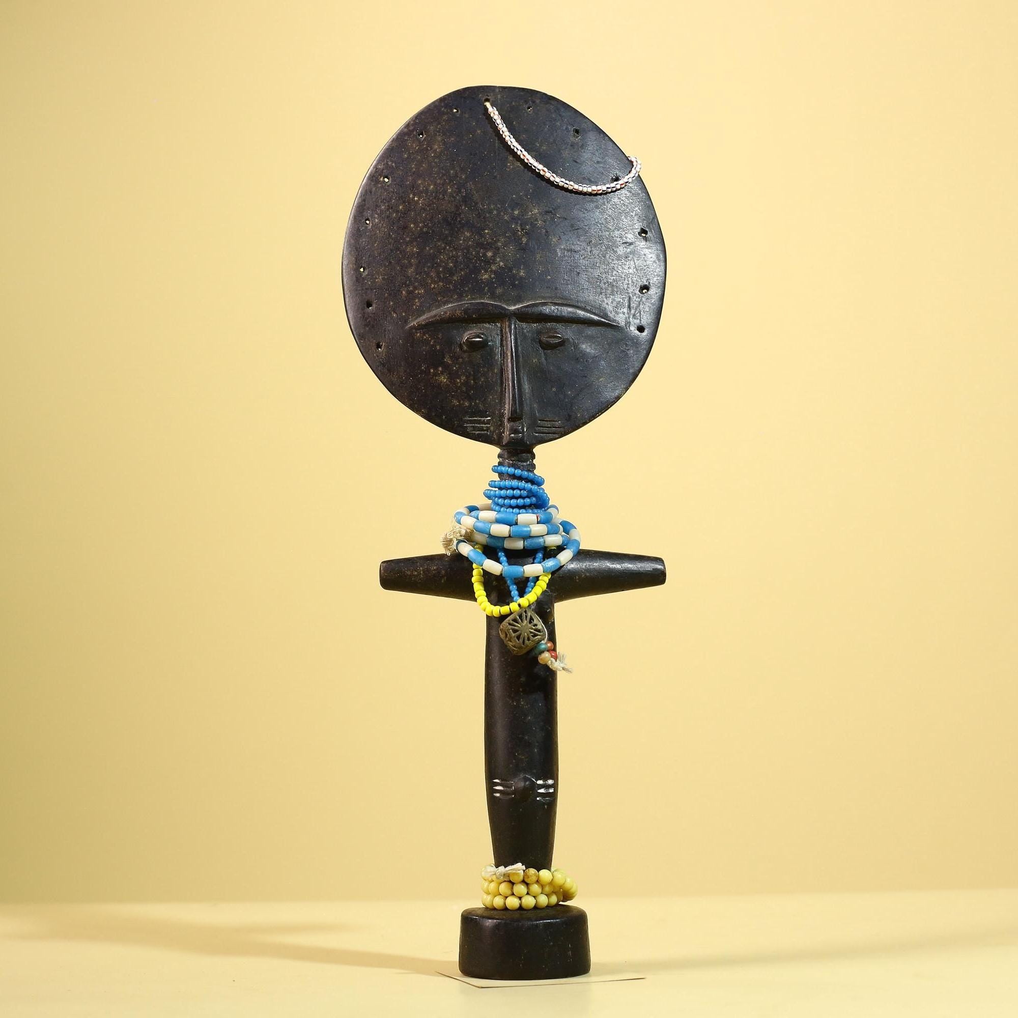 African Akan Statue Carved Wood Fertility Doll Ghana Tribal Art Decor-G5982