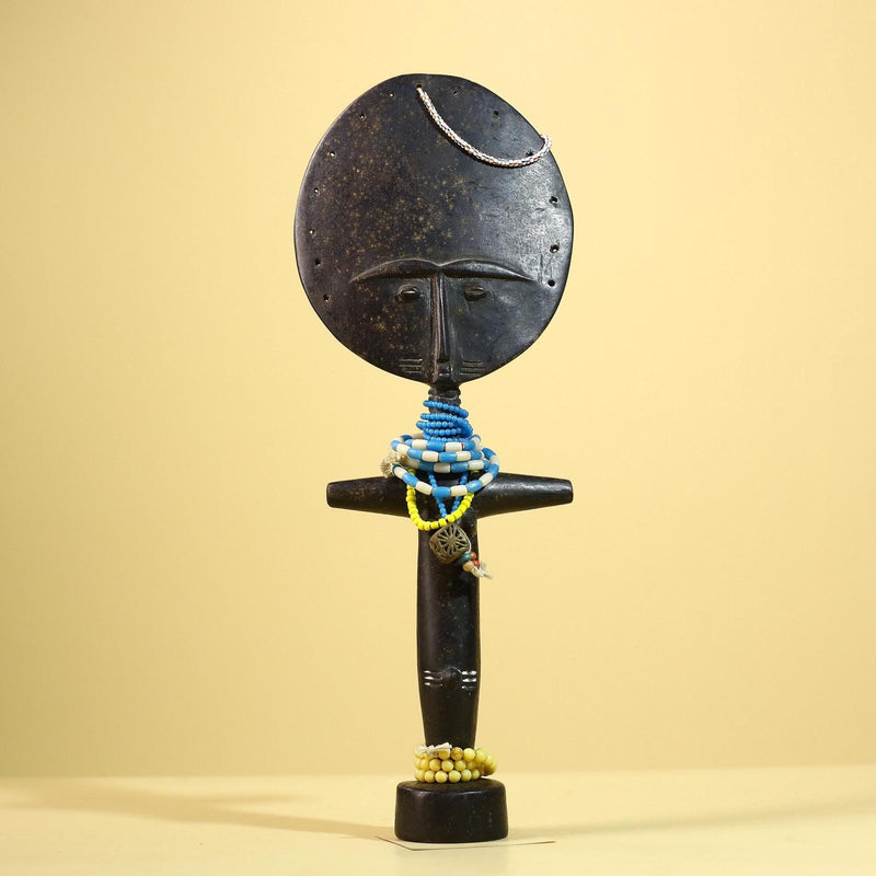 African Akan Statue Carved Wood Fertility Doll Ghana Tribal Art Decor-G5982