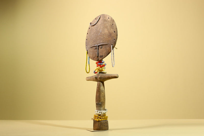 African Akuaba Figure Ghana Fertility Doll Carved Wood Tribal Art Decor-G5983