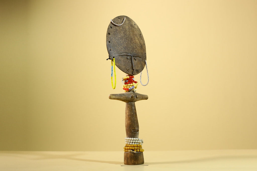 African Akuaba Figure Ghana Fertility Doll Carved Wood Tribal Art Decor-G5983