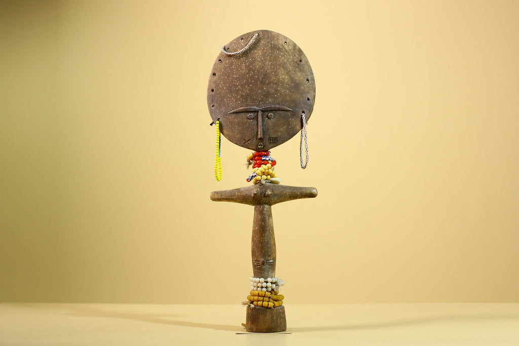 African Akuaba Figure Ghana Fertility Doll Carved Wood Tribal Art Decor-G5983