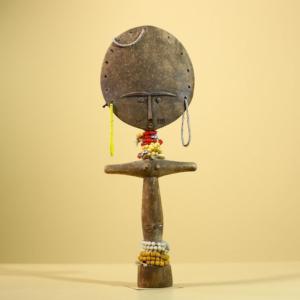 African Akuaba Figure Ghana Fertility Doll Carved Wood Tribal Art Decor-G5983