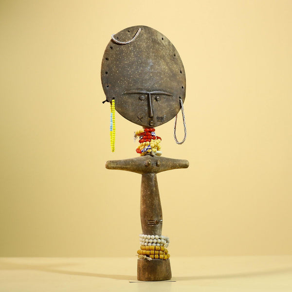 African Akuaba Figure Ghana Fertility Doll Carved Wood Tribal Art Decor-G5983