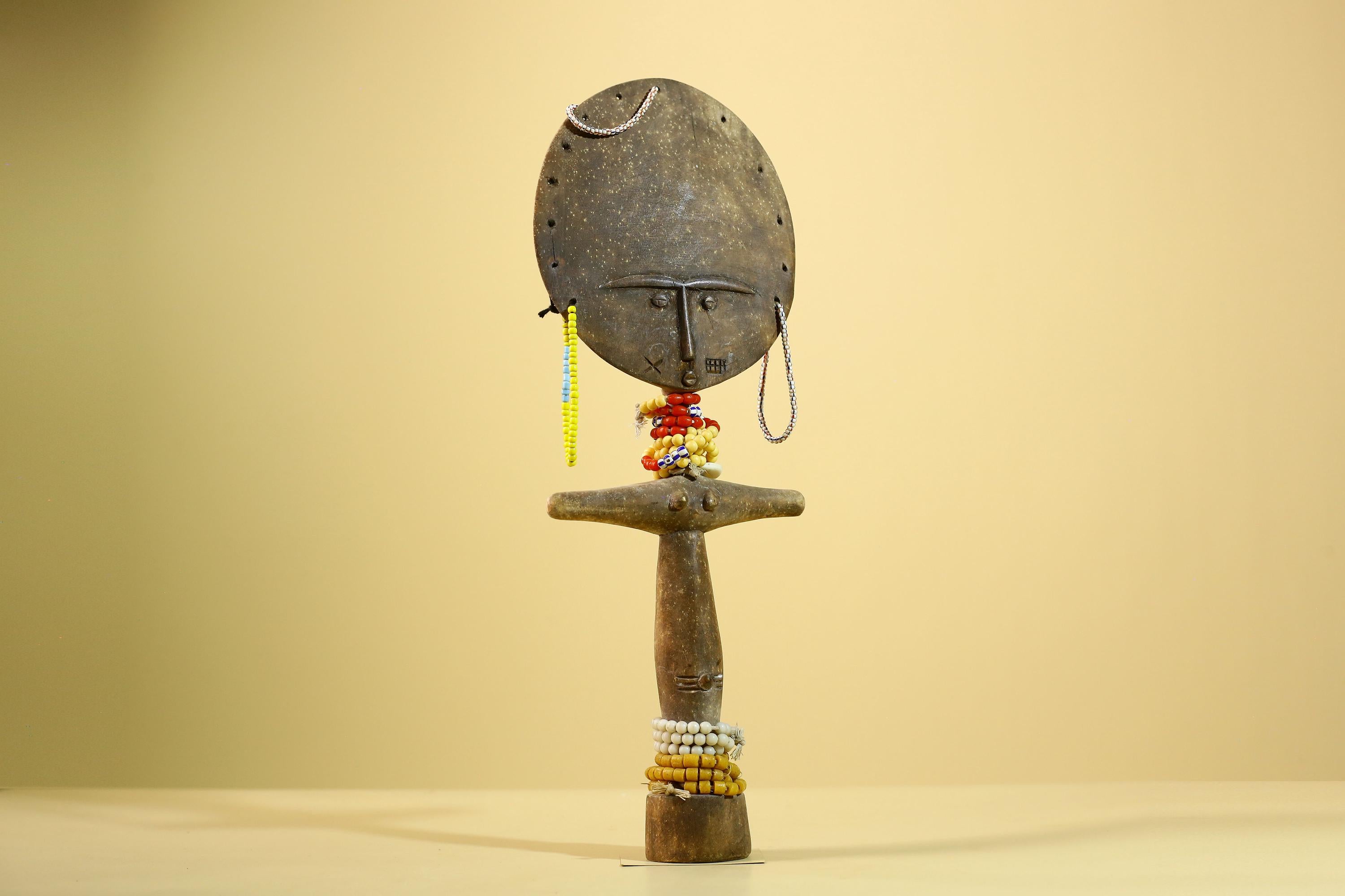 African Akuaba Figure Ghana Fertility Doll Carved Wood Tribal Art Decor-G5983