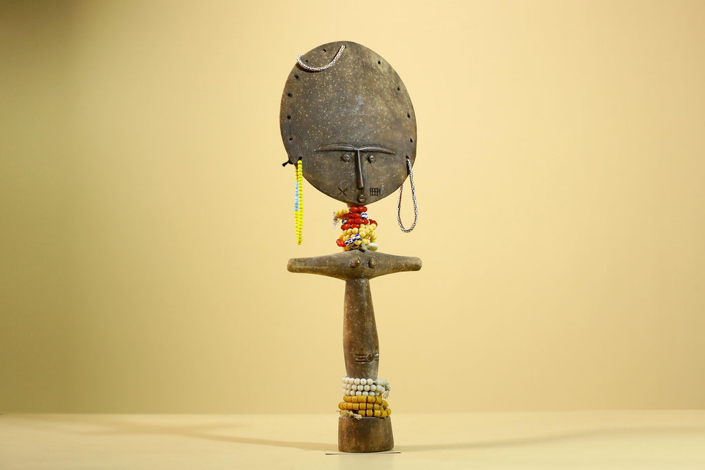 African Akuaba Figure Ghana Fertility Doll Carved Wood Tribal Art Decor-G5983