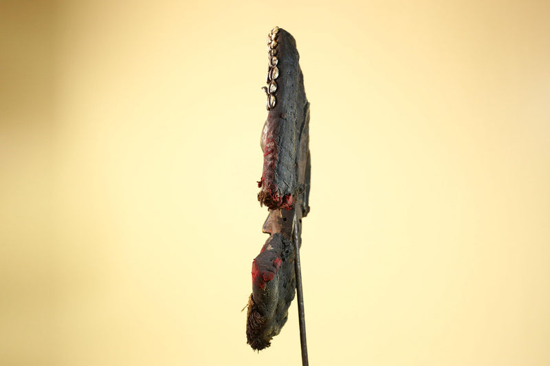 Dan Tribal Mask Cowrie Shell Cloth Wood African Ceremony Art Liberia-G5990