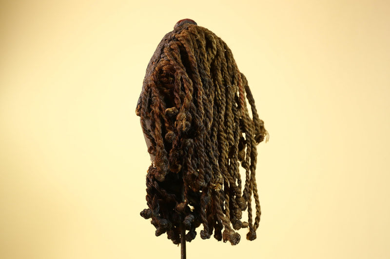 Antique Dan Deangle Mask Liberia Rope Beard Cowrie Shells Tribal Art-G5993