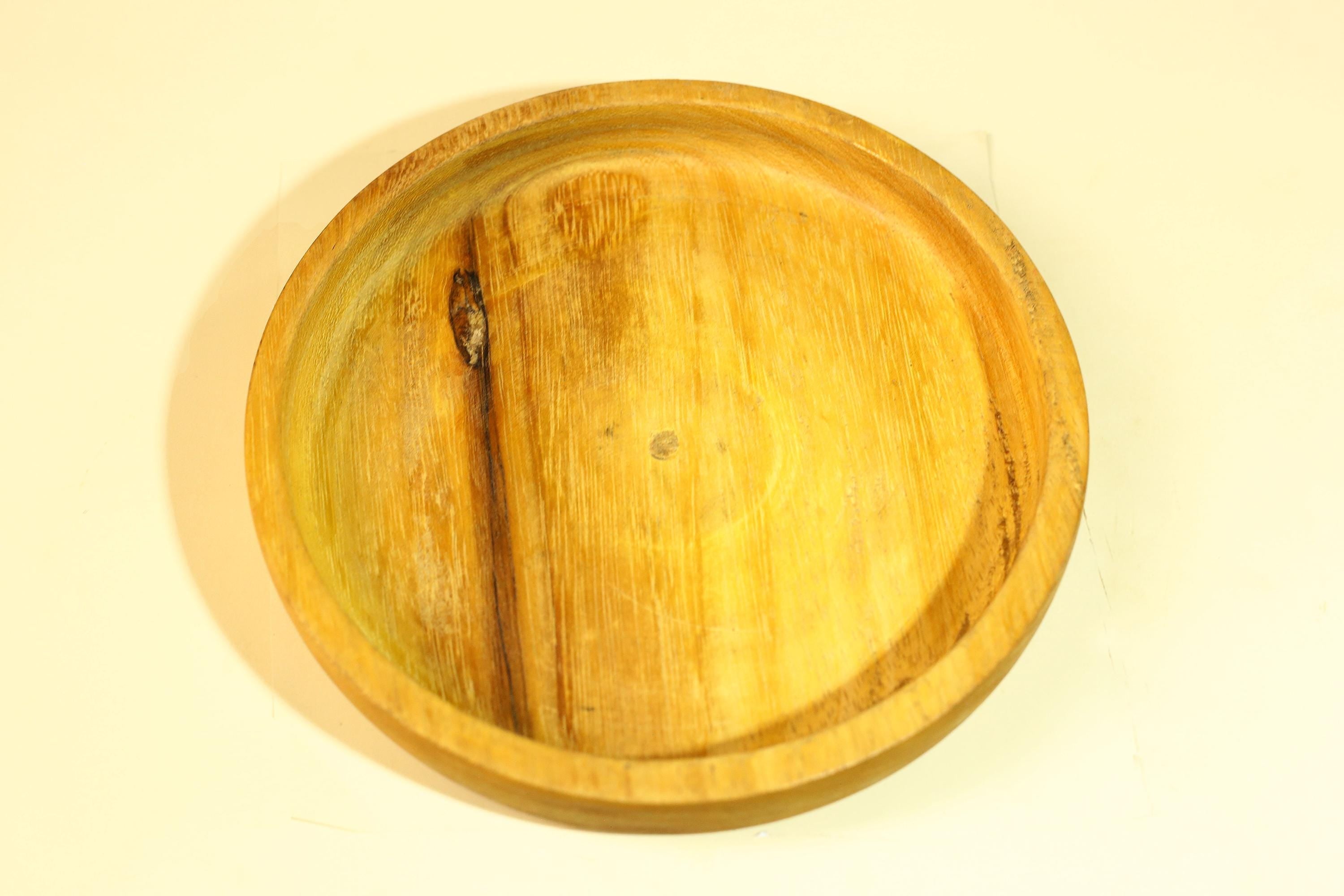 Vintage Carved Wood Bowl Set Rustic Handmade Wooden Kitchen Serving-G5911