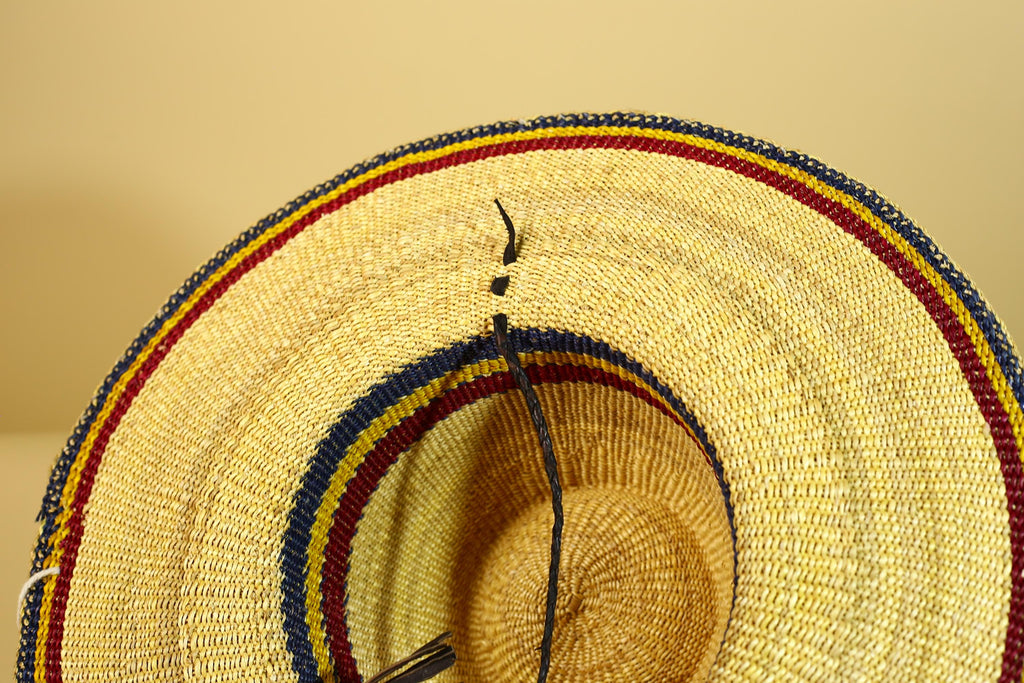African Woven Hat Straw Tribal Sun Hat Handcrafted West Africa Decor-G5913