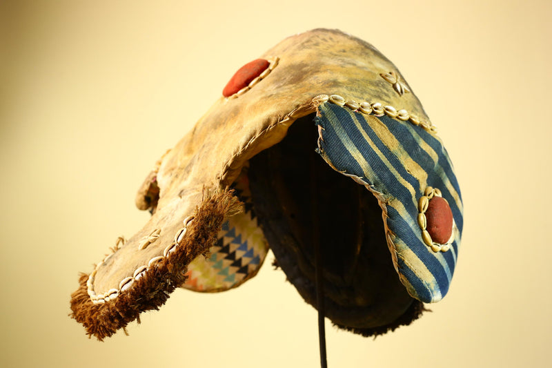 Vintage Dan Deangle Mask Cowrie Shell Ceremonial African Tribal Art Liberia-G5994