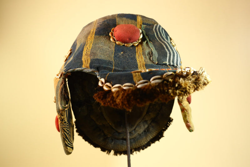 Authentic Dan Mask Cowrie Shells Textiles & Patina Liberia African Tribal -G5995