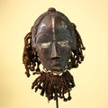 Antique Dan Mask Côte d'Ivoire Tribal Art Cowrie Shell Braided Handcrafted -G6001
