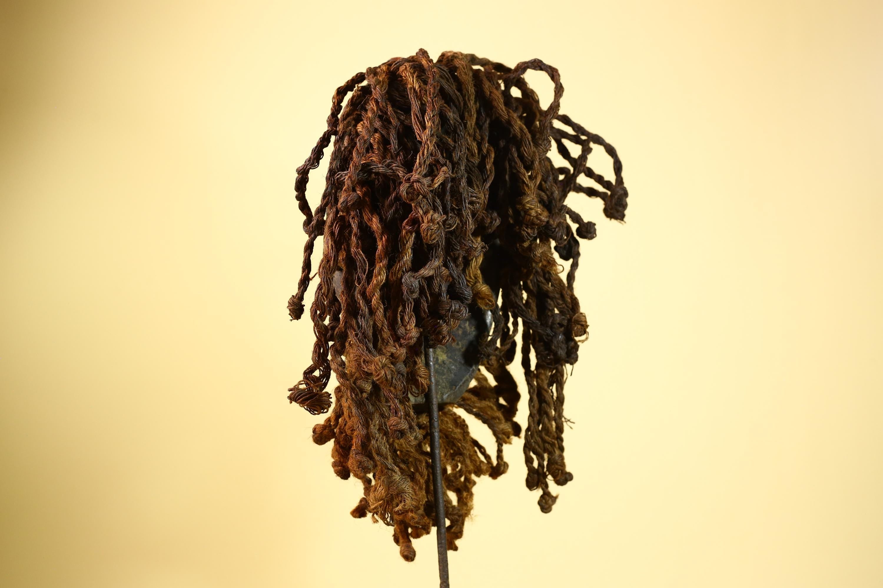 African Vintage Dan Mask Côte d'Ivoire Tribal Art With Cowrie & Braided  -G6003