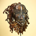 African Vintage Dan Mask Côte d'Ivoire Tribal Art With Cowrie & Braided  -G6003