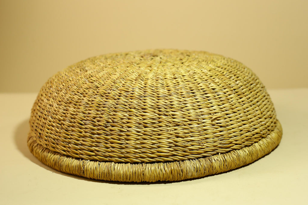 African Woven Basket Natural Straw Handmade Storage Tribal Decor-G5918