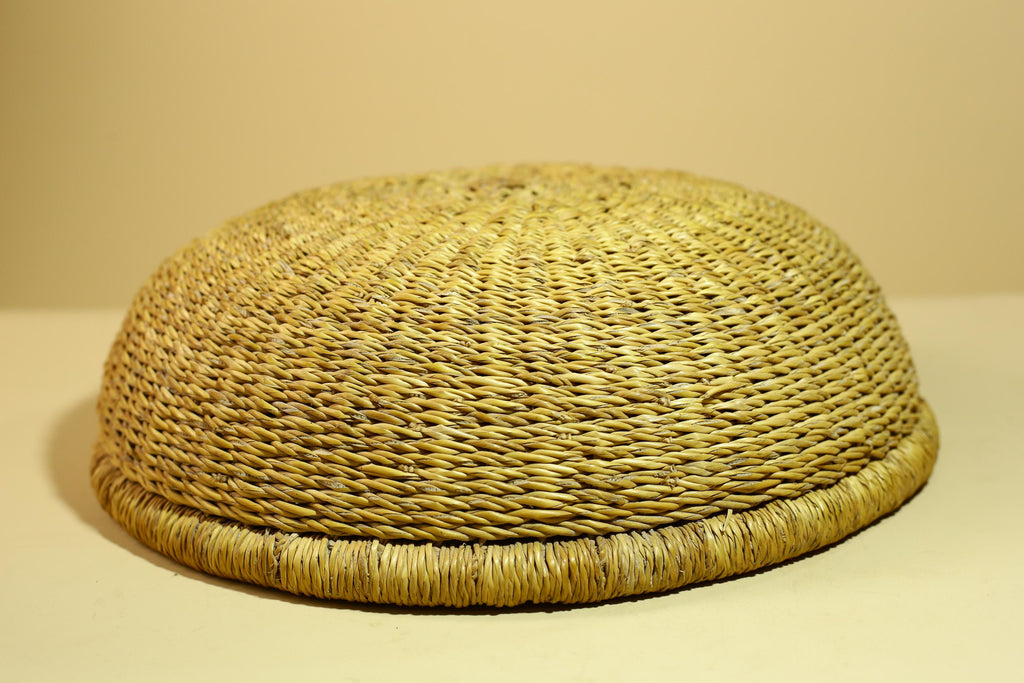 African Woven Basket Natural Straw Handmade Storage Tribal Decor-G5918