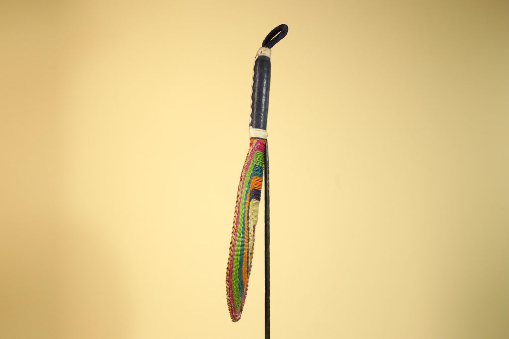 African Hand Woven Fan Colorful Straw Tribal Fan Handmade Wall Decor-G5919