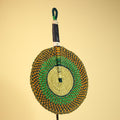 African Woven Fan Colorful Straw Tribal Fan Handmade Wall Decor-G5920
