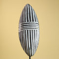 African Tribal Mask Carved Wood shield Linear Pattern West Africa Wall Decor-G5922