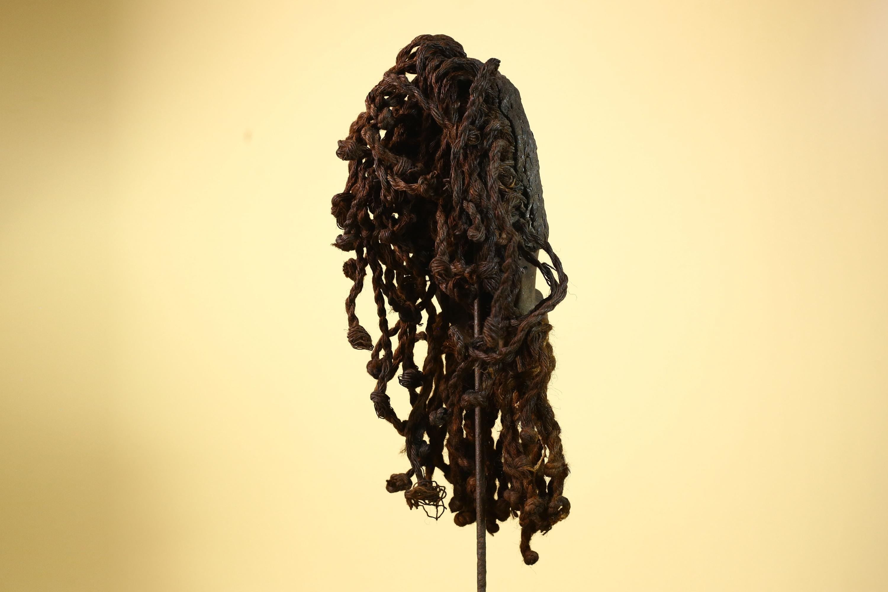 Antique Dan Mask with Braided Beard Cowrie Detail African Ritual Art-G6012