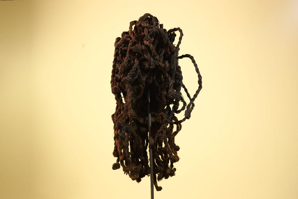 Antique Dan Mask with Braided Beard Cowrie Detail African Ritual Art-G6012