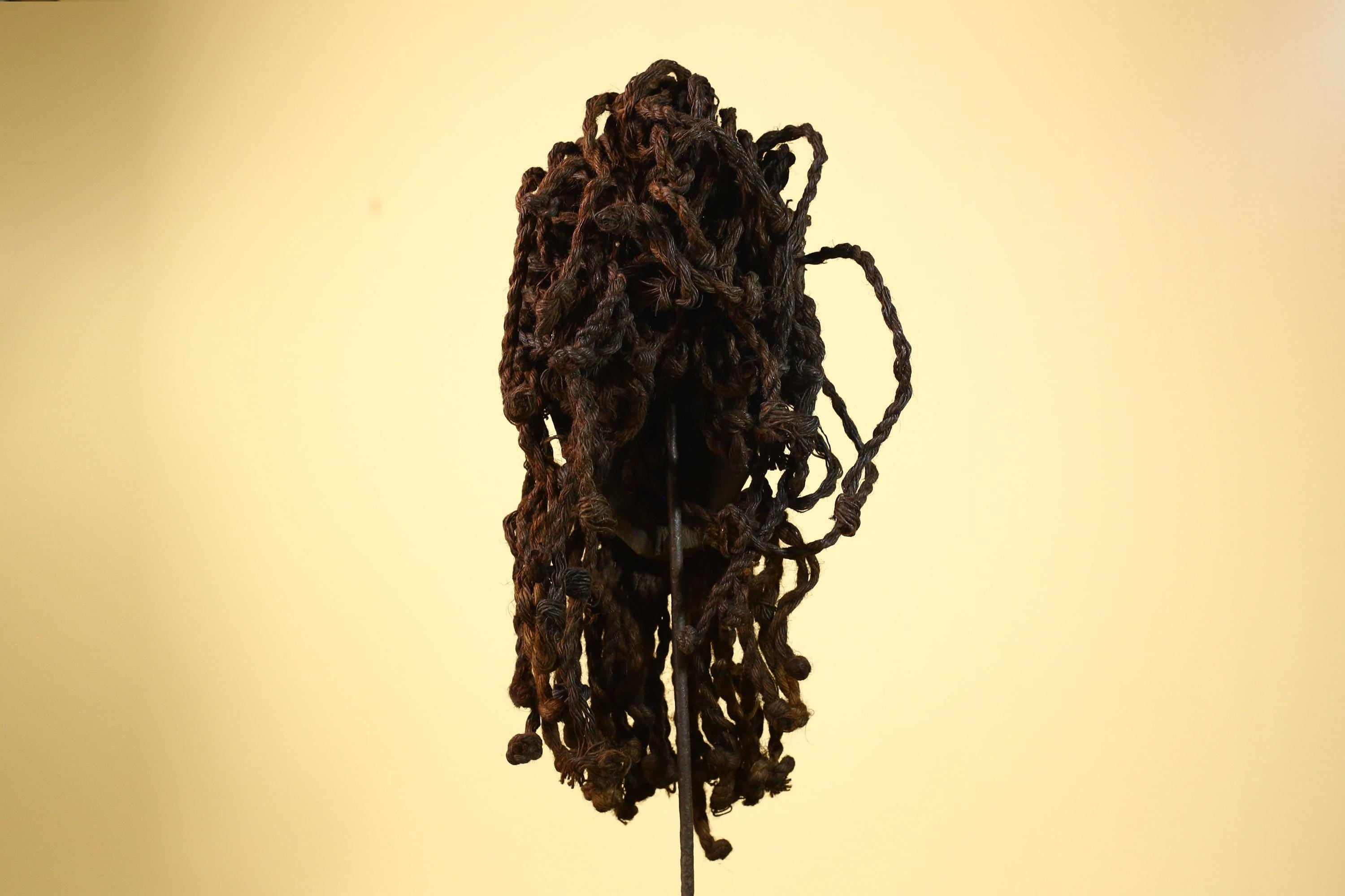 Antique Dan Mask with Braided Beard Cowrie Detail African Ritual Art-G6012