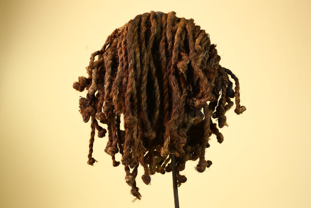 Antique Dan Mask Côte d'Ivoire African Tribal Art Cowrie Braids Metal Art-G6013