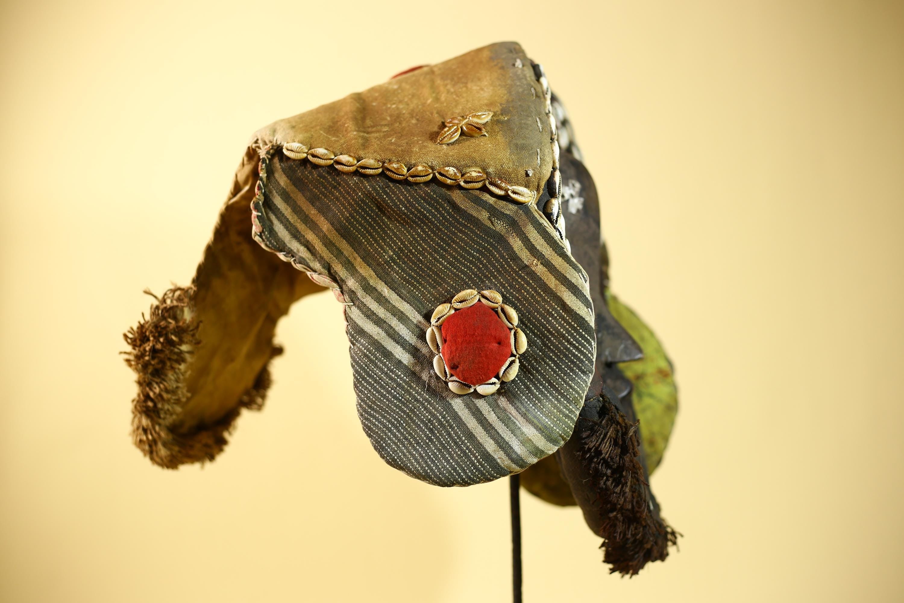 Antique Dan African Mask with Cowrie Shells Hood Tribal Ceremonial Mask-G6015