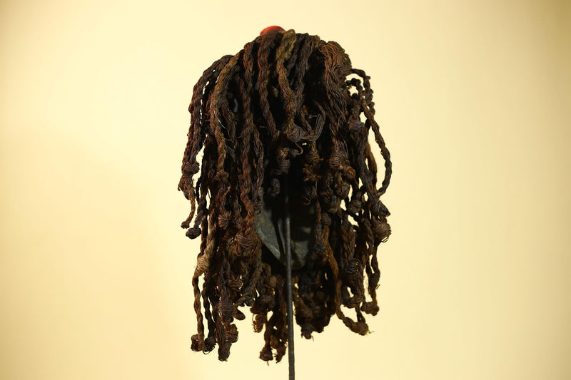 Vintage Dan Mask with Braided Hair &Cowrie Details African Tribal Mask Art-G6017