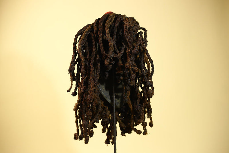 Vintage Dan Mask with Braided Hair &Cowrie Details African Tribal Mask Art-G6017