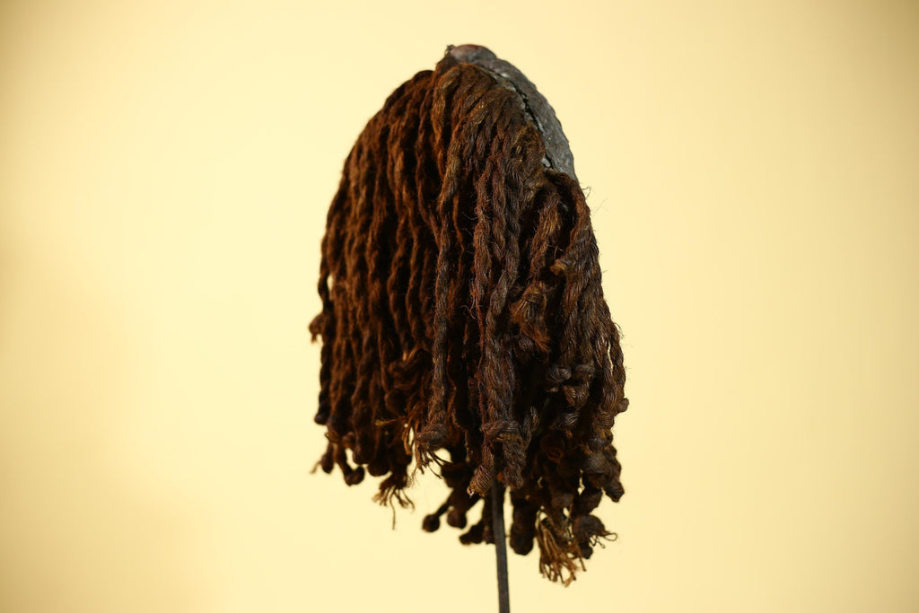 African Vintage Dan Tribal Mask with Braided & Cowrie Shells Côte d’Ivoire-G6019