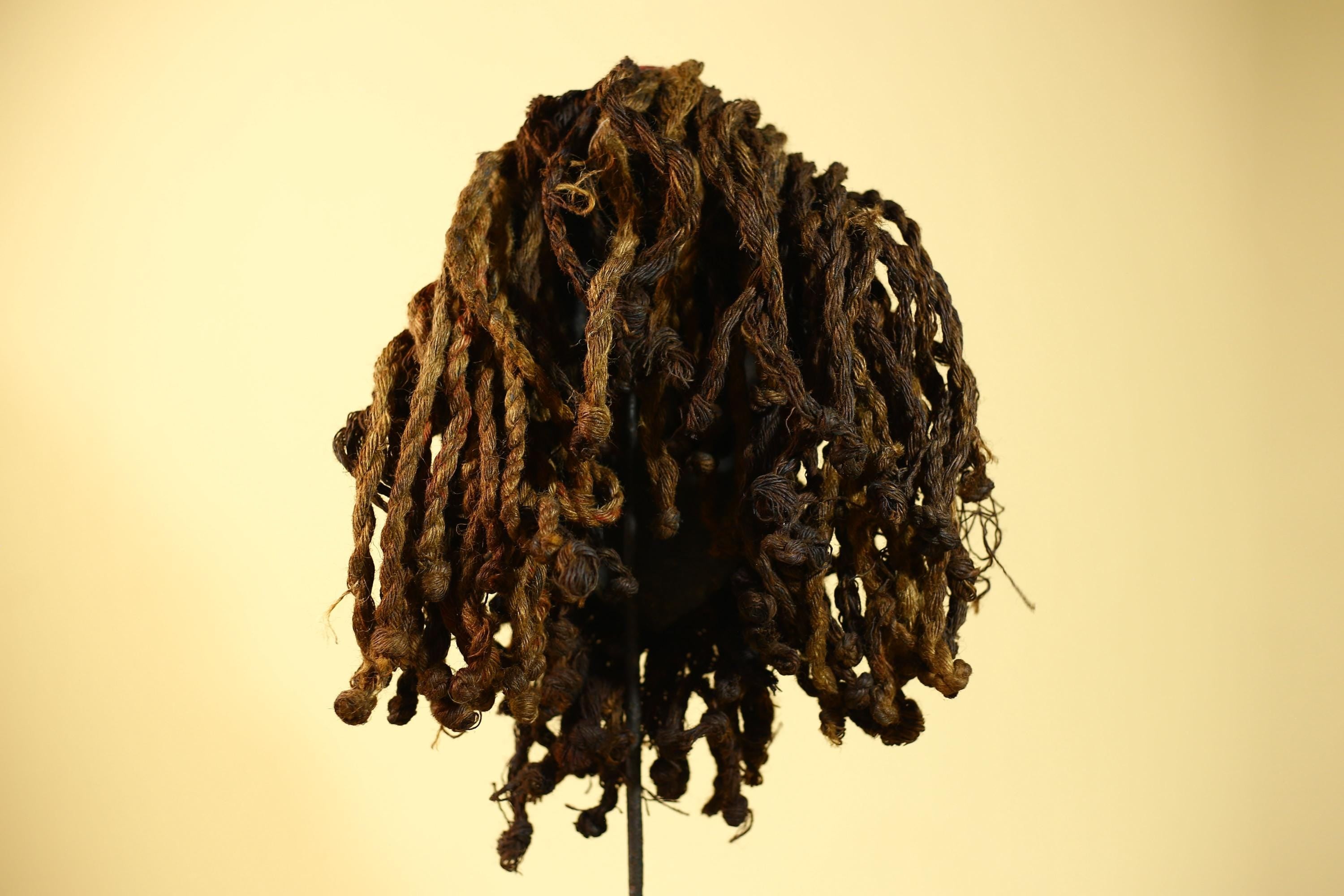 Vintage Dan Tribal Mask with Cowrie Beads & Braided Fiber – African Art-G6021