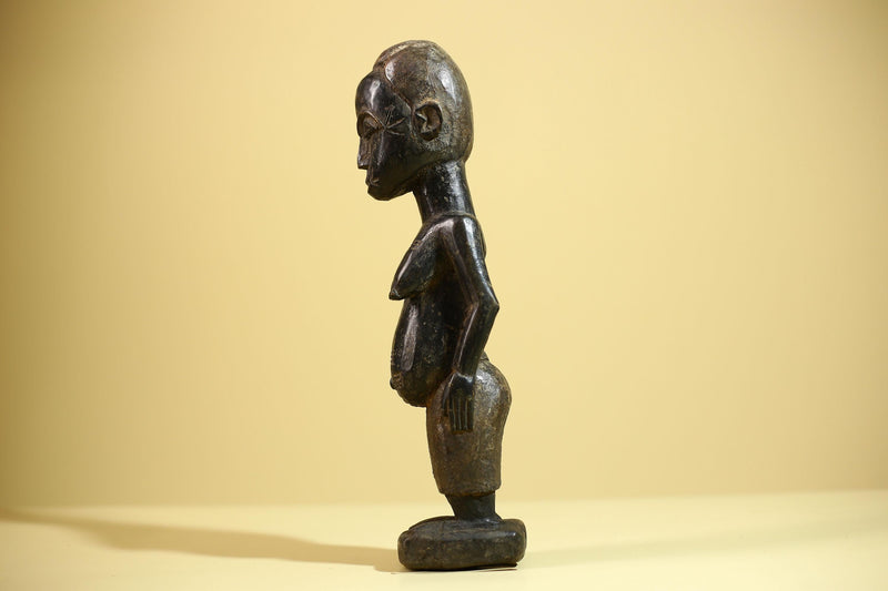 African Vintage Female Fertility Statue – Hand-Carved Ethnographic Statue-G6027