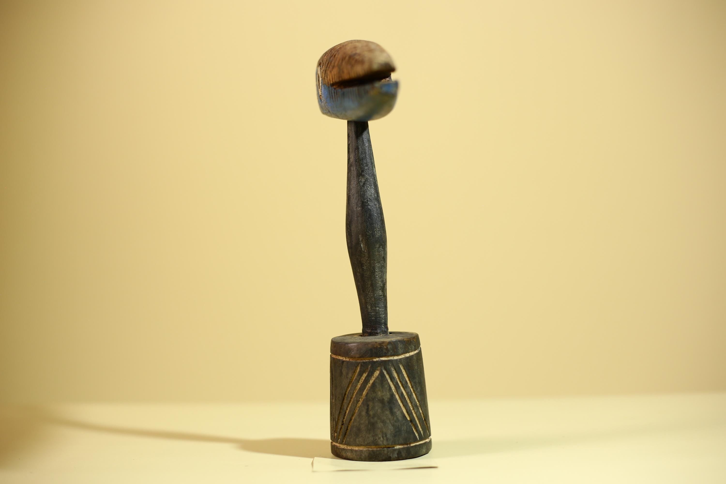 African Vintage Bamana Bird Statue Mali Art Hand-Carved Beak Figure Decor-G6029