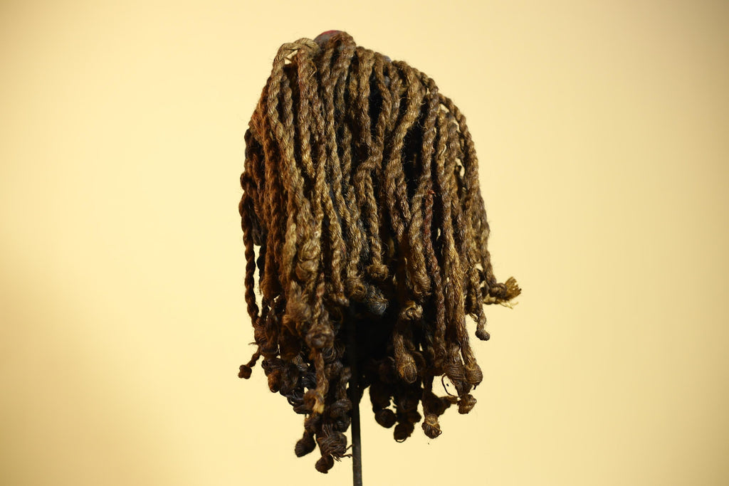 African Dan Mask Côte d'Ivoire Tribal Art Cowrie Fiber Beard Braided Hair-G6031