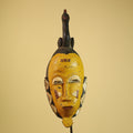 African Guro Mask Carved Wood Bird Crest Côte d’Ivoire Tribal Art Decor-G5934